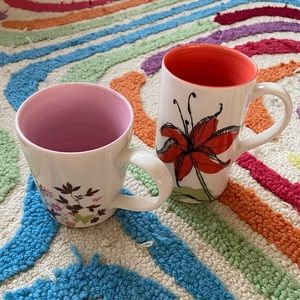 Set of 2 Starbucks 2006 Floral Collection Mug